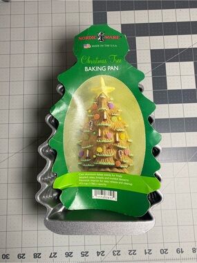 Nordic Ware Green and Silver Christmas Tree Baking Pan